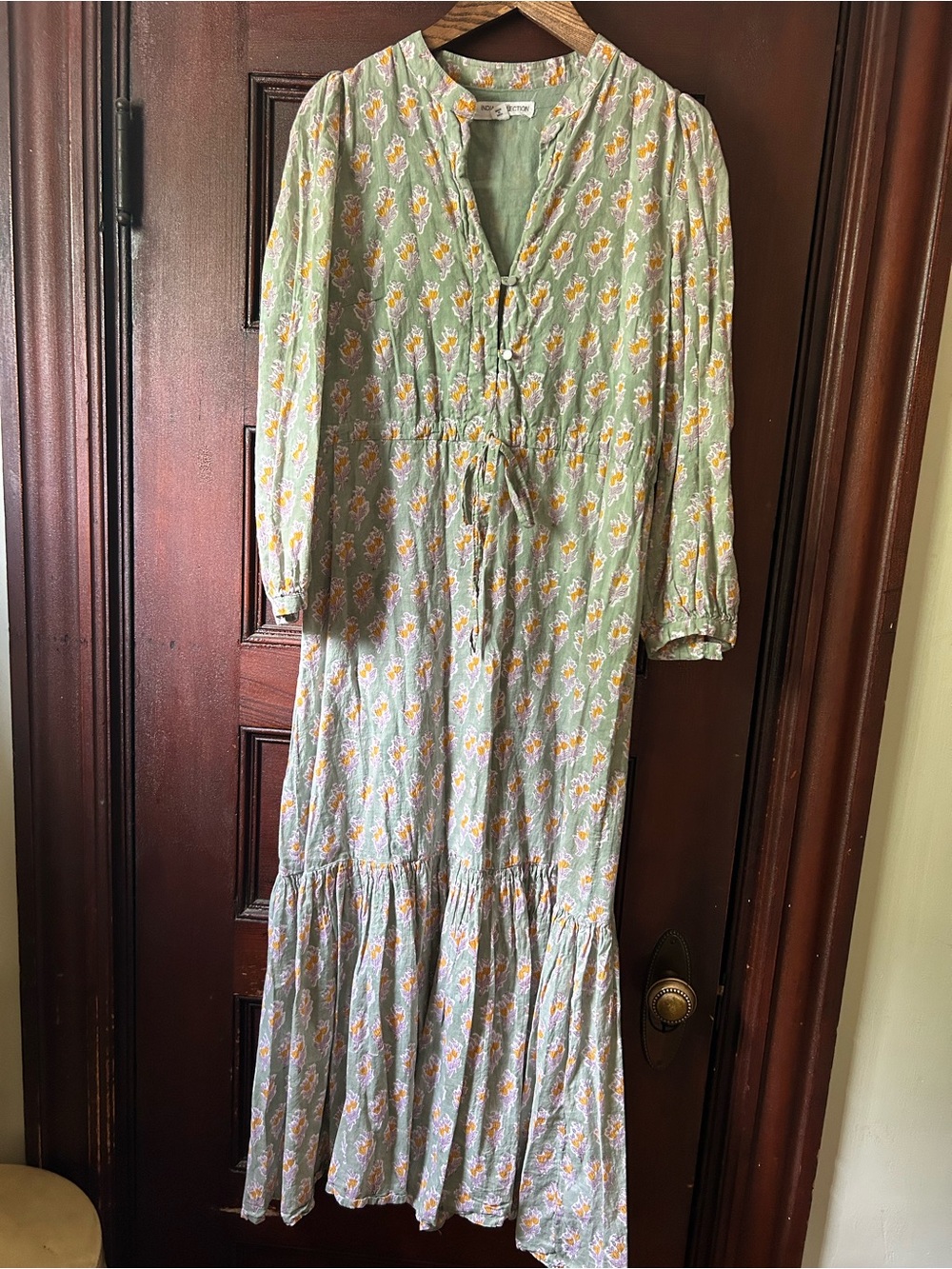 Emerson Fry Frances Dress in Harper Print Size Small Block Printed Maxi Boho - Picture 3 of 11